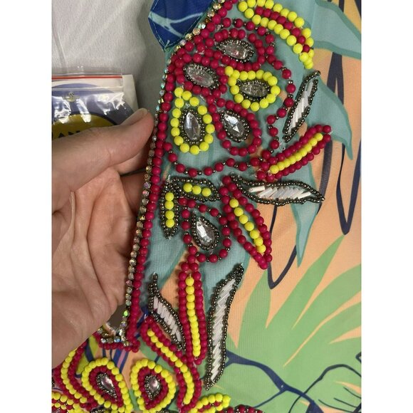 Banana Boat NEW NWT SPF 25+ Sun Protection Floral V Neck Coverup Dress Woman’s - Picture 9 of 11